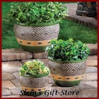   Jade Planters pots green ceramic flower plants garden patio Free S&H