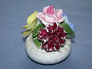   Staffordshire England Hand Made Bone China Flower Bouquet Figurine