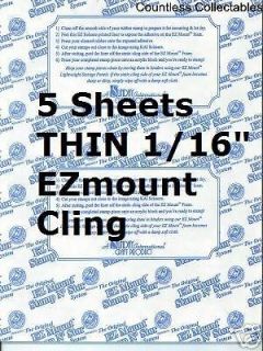 Sheets THIN EZ Mount EZmount Static Cling Cushion Unmounted Rubber 