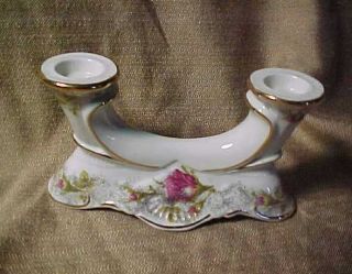 Beautiful Porcelain Candlestick for 2 Candles, Chodziez co Made in 