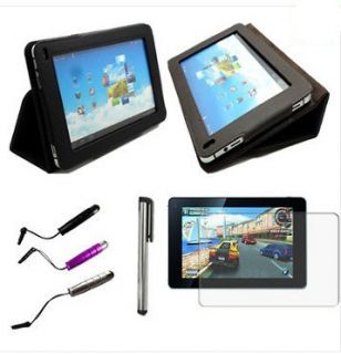   Black Leather Case+Protector+Stylus+Pen for Huawei MediaPad 7 Tablet