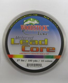 WOODSTOCK LINE METERED LEAD CORE FISHING LINE 27# TEST 100 YARDS 10 