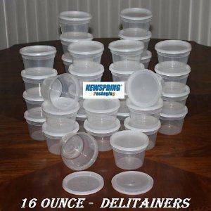 16 oz DELITAINER Food or Storage Container 50 units w/ Lids