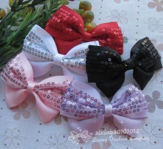 10x Grosgrain ribbon flower bows w/scale wedding appliques craft 