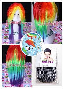 50cm Rainbow long My Little Pony Friendship Is Magic cosplay hair 
