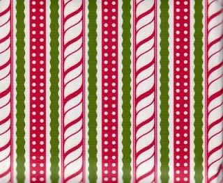   Candy Canes Red White Stripes Holiday Vinyl Tablecloth Flannel Backing