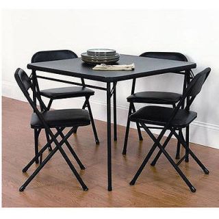 Piece Card Table Folding Chair Set Black Fold Travel Camp Party 