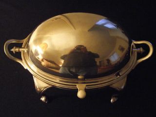 ANTIQUE SILVERPLATED FOOD WARMER AND SERVER/DOME LI​DDED/ALL INSERTS 