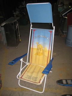 vintage camel cigarettes folding deck patio lounge chair 1992