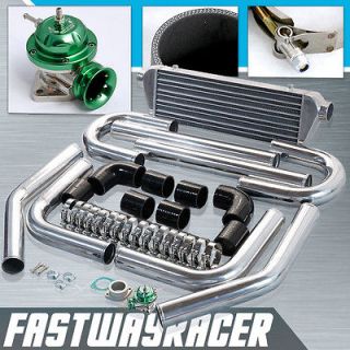 BK 2.5 Aluminum FMIC Intercooler Piping Kit + Green Type RS Turbo 
