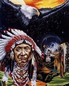 BALD EAGLE CHIEF 8x10 In. Native American Theme Print