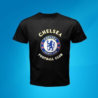 New  Chelsea FC Logo Football Club Black T Shirt