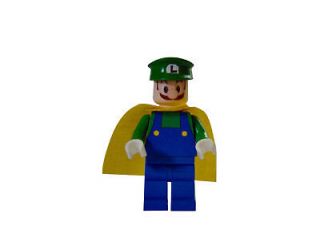 CUSTOM LEGO Super Mario Bros Luigi w /Cape Nintendo