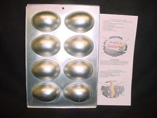   EGGS cake pan CANDY COOKIE 8 mold INSTRUCTIONS tin mini footballs