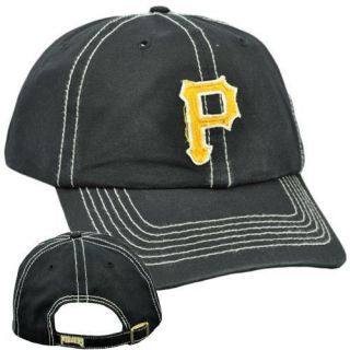 MLB Pittsburgh Pirates Hat Cap Curved Bill Adjustable Black Relaxed 