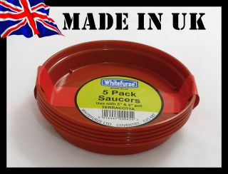   STRONG PLASTIC PLANT POT SAUCER ROUND BASE WATER DRIP TRAY MADE IN UK