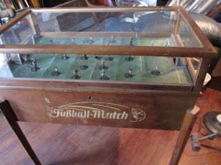 Antique ORIGINAL Wooden Foosball Table Football Soccer German game 