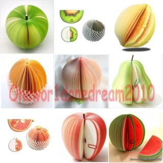 1x Apple Peach Watermelon Pear Lemon Orange Fruit Note Memo Paper 