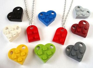 LEGO Friendship Heart Necklace Set of 2   Silver / Gold Plated plate 