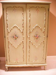 Antique French 2 Door Hand Painted 1920s Armoire Wardrobe Closet 