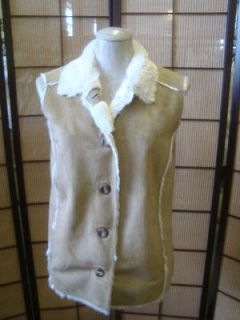 Newly listed 93990 Cute Beige Shearling Faux Fur Woman’s VEST Jacket 