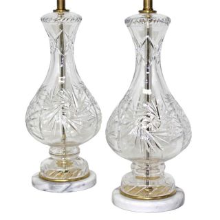   Regency Glass Crystal Marble Brass Lamps Frederick Cooper Era
