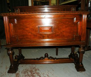 Jacobean Style Server   walnut, with backsplash, ca 1930