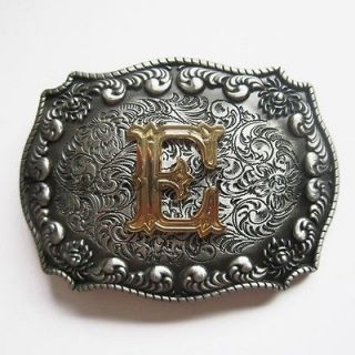 Initial R Letter Large Gold & Silver Rodeo Western Cowboy Metal Belt 