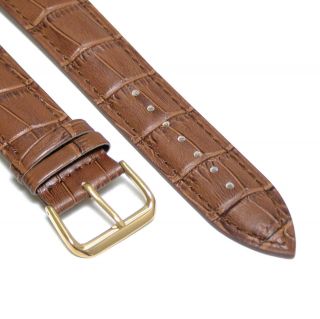 22mm Brown Leather Watch Band Strap CROCO Fit Fossil Men Watch with 