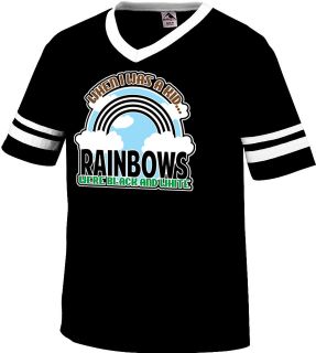 When I Was A Kid Rainbows Were In Black And White   Mens Ringer V 