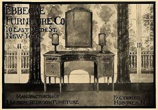 1920 Ad Ebbecke Furniture Co. Bedroom Dressing Table   ORIGINAL 