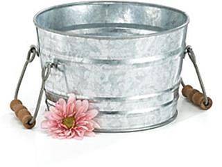 Galvanized Tin Wash Tub Planter Container Bucket Pot Cover