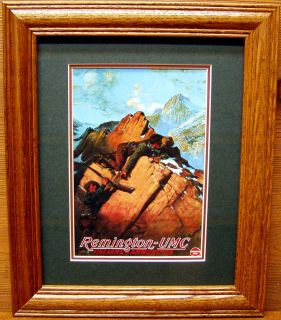 Remington UMC Rifles & Mountain Goat Hunters Vintage Old Poster 