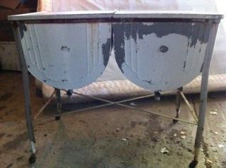 DOUBLE historical Antique Wash Tub Galvanized Local Pickup Only