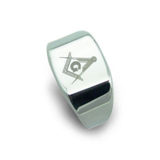 Masonic Stainless Steel Ring, Size 12.5, Style R19 1