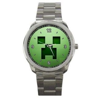 Newly listed New Green Face Creeper Minecraft Sport Metal Watch 