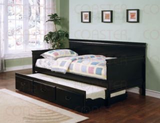 NEW Daybed with Trundle in Black, Oak, and Cherry