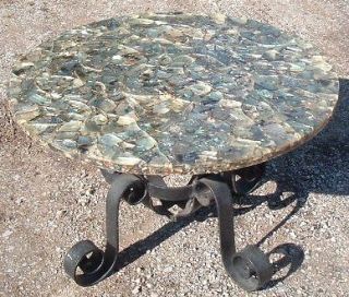 Vintage Abalone Shell/Wrought Iron Table Mid Century Coffee/End/Side 