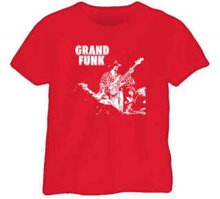 Grand Funk Railroad Retro Music Band Rock Red T Shirt