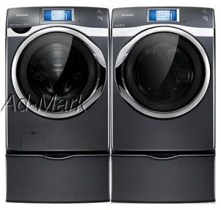 SAMSUNG STEAM WASHER AND DRYER WF457ARGSGR AND DV457EVGSGR ONYX