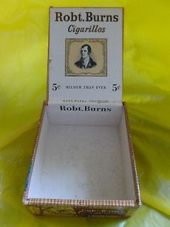 Vintage Robt. Burns Cigarillos Cigar Box   Collectible   5 cents