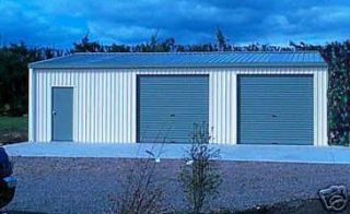 Steel 2 Car Garage with Shop Area, Building Kit 864 sq