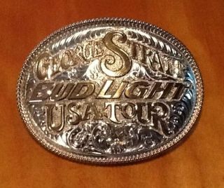 RARE George Strait Bud Light USA Tour Solid Bronze Oversized Gist Belt 