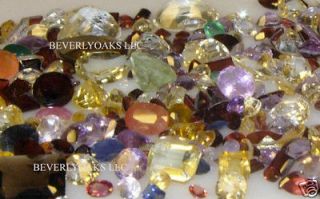   listed LOOSE GEMS 100 + CARATS NATURAL MIXED FACETED CUT GEMSTONES