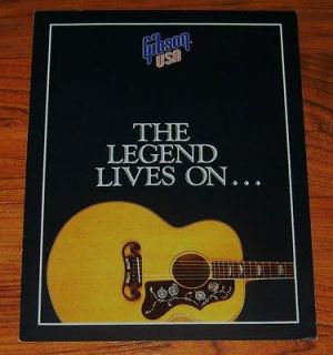 1989 Gibson Guitars The Legend Lives On Brochure Dove J 200 