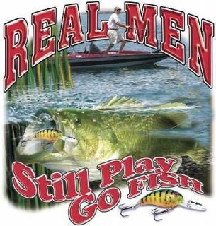 Funny Fishing T Shirt Real Men Still Play Go Fish Tee Tank Top Hoodie
