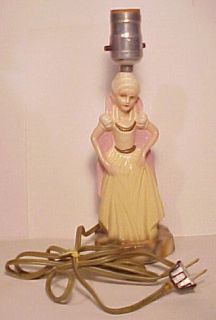Circa 1950 Plaster Chalkware LAMP Fairy Tale Princess SNOW WHITE or 