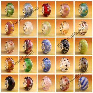 5pc Lampwork Murano Glass Beads European Beads Charm Bracelets #P