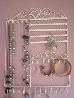   Key Display Holder Hanger Necklaces Bracelets Wall Hooks White Girls
