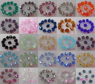   300p 5000pcs 4mm Bicone Flicker glass crystal spacer bead U Pick color